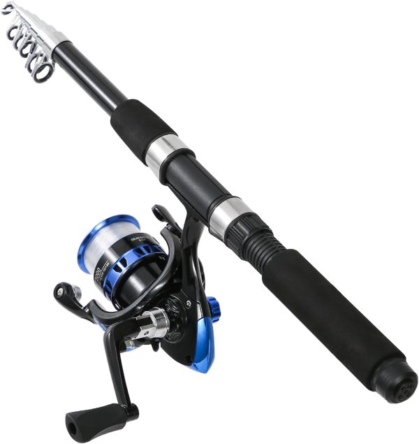 Fishing Rod, 2PCS Telescopic Fishing Rod and Reel Combo with Fishing Pliers and Lip Gripper, Pre-Loaded Spinning Reel Combo, Fishing Pole with Carrier Bag Fishing Gear - Image 4