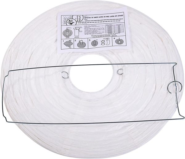 LIHAO 16 Inch White Round Paper Lanterns (10 Pack) - Image 4