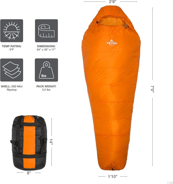 ALTOS, 20 Degree and 0 Degree Sleeping Bag for Adults, Lightweight Warm Mummy Sleeping Bag for Camping, Hiking, Backpacking - Image 4